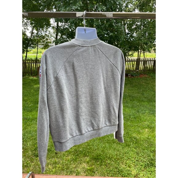 Vans Womens Gray Crewneck Sweatshirt With "I ❤️ My Vans" Sleeve Tape Design Size - Picture 3 of 6